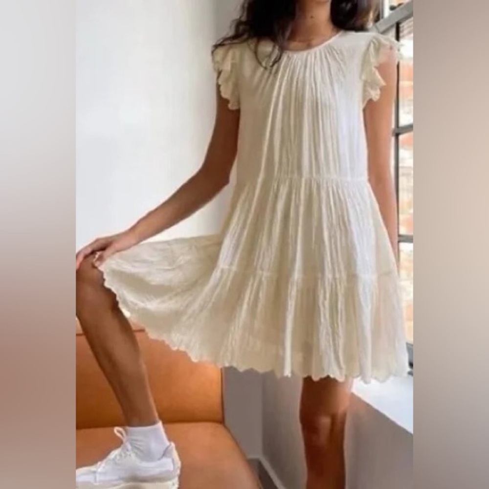 Wilfred Sidonie Mini Dress Tiered Babydoll Coral Rose NWT